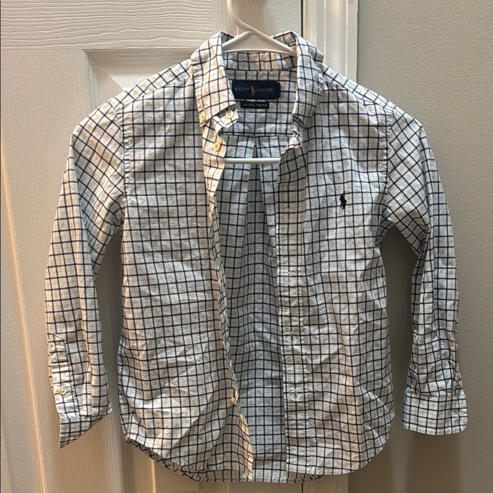 Ralph Lauren White and Blue Checkered Shirt